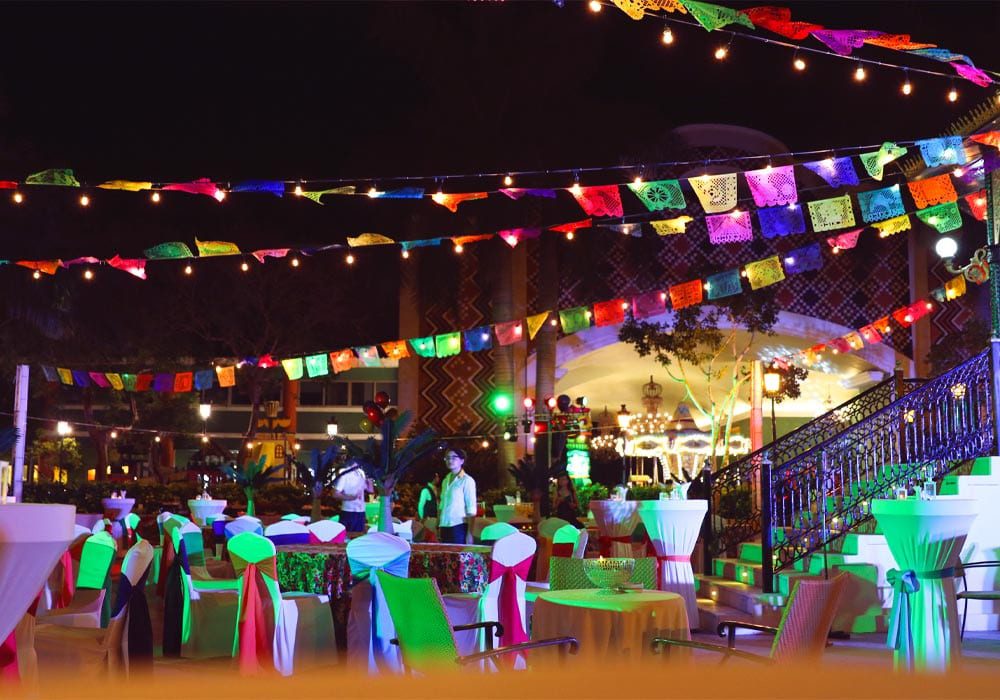 SATmexico dmc meetings events mexico cancun set up production mexican party decoration hp indigo masterclass